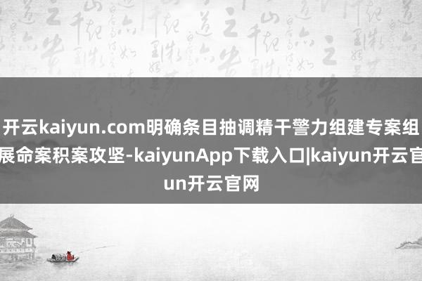 开云kaiyun.com明确条目抽调精干警力组建专案组开展命