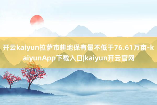 开云kaiyun拉萨市耕地保有量不低于76.61万亩-kai